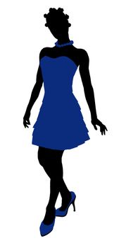 African American teenager silhouette on a white background