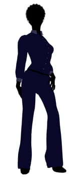 African Amercian female business executive silhouette on a white background