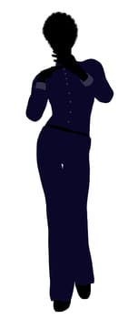 African Amercian female business executive silhouette on a white background