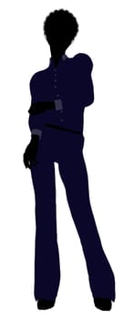 African Amercian female business executive silhouette on a white background