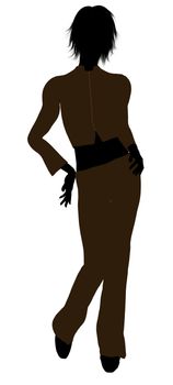 Female business executive silhouette on a white background