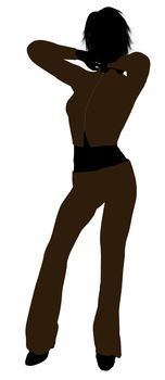 Female business executive silhouette on a white background