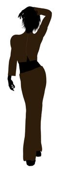 Female business executive silhouette on a white background
