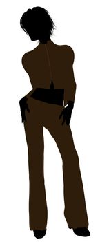Female business executive silhouette on a white background