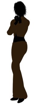 Female business executive silhouette on a white background