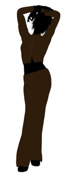 Female business executive silhouette on a white background