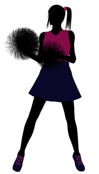 Female cheerleader silhouette on a white background
