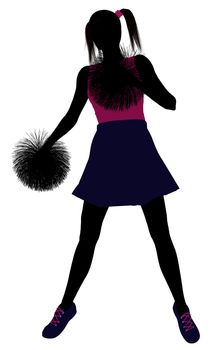 Female cheerleader silhouette on a white background
