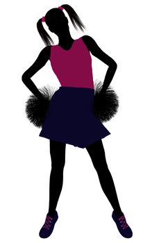 Female cheerleader silhouette on a white background
