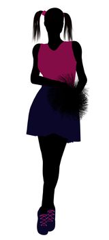 Female cheerleader silhouette on a white background
