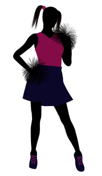 Female cheerleader silhouette on a white background
