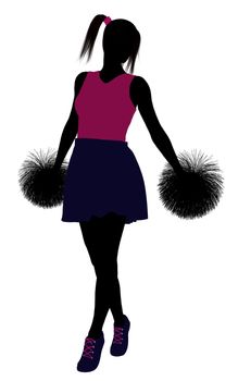 Female cheerleader silhouette on a white background

