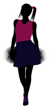 Female cheerleader silhouette on a white background
