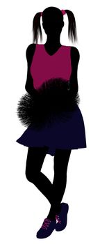Female cheerleader silhouette on a white background

