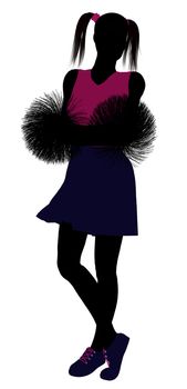 Female cheerleader silhouette on a white background

