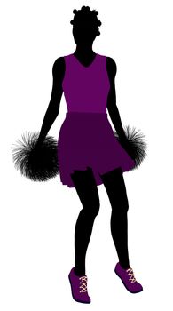 Female cheerleader silhouette on a white background
