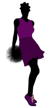 Female cheerleader silhouette on a white background
