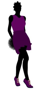 Female cheerleader silhouette on a white background
