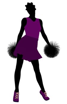 Female cheerleader silhouette on a white background
