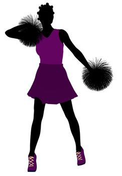 Female cheerleader silhouette on a white background

