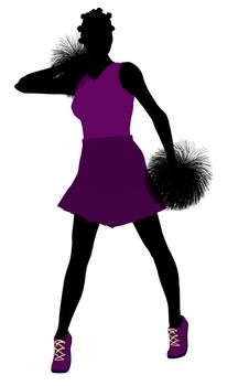 Female cheerleader silhouette on a white background
