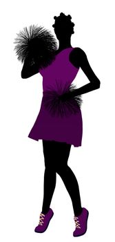 Female cheerleader silhouette on a white background
