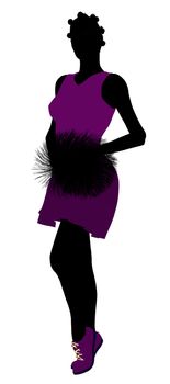 Female cheerleader silhouette on a white background
