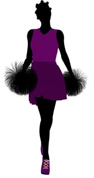 Female cheerleader silhouette on a white background
