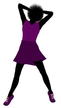 Female cheerleader silhouette on a white background
