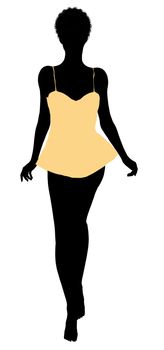 African american lingerie illustration silhouette on a white background