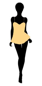 African american lingerie illustration silhouette on a white background