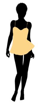 African american lingerie illustration silhouette on a white background