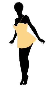 African american lingerie illustration silhouette on a white background