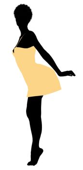African american lingerie illustration silhouette on a white background