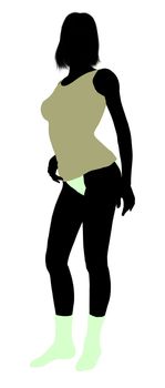 Woman lingerie with socks illustration silhouette on a white background