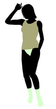 Woman lingerie with socks illustration silhouette on a white background