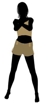 Woman lingerie without socks illustration silhouette on a white background