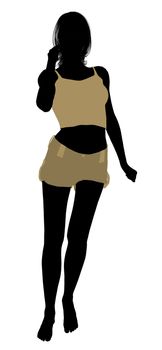 Woman lingerie without socks illustration silhouette on a white background