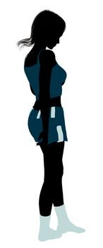 Woman lingerie with socks illustration silhouette on a white background