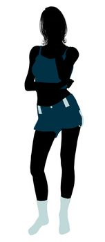 Woman lingerie with socks illustration silhouette on a white background