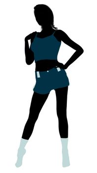 Woman lingerie with socks illustration silhouette on a white background