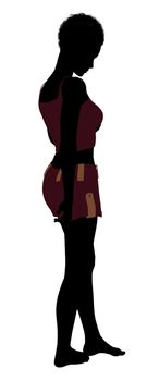 African american lingerie without socks illustration silhouette on a white background