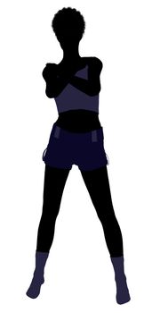 African american lingerie with socks illustration silhouette on a white background