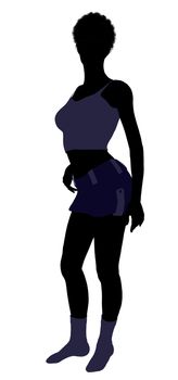 African american lingerie with socks illustration silhouette on a white background