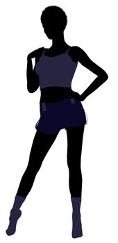 African american lingerie with socks illustration silhouette on a white background