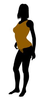Woman lingerie without socks illustration silhouette on a white background