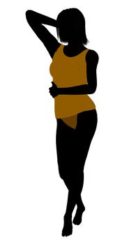 Woman lingerie without socks illustration silhouette on a white background