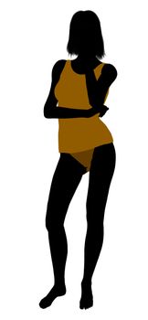 Woman lingerie without socks illustration silhouette on a white background