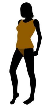 Woman lingerie without socks illustration silhouette on a white background