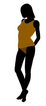 Woman lingerie without socks illustration silhouette on a white background